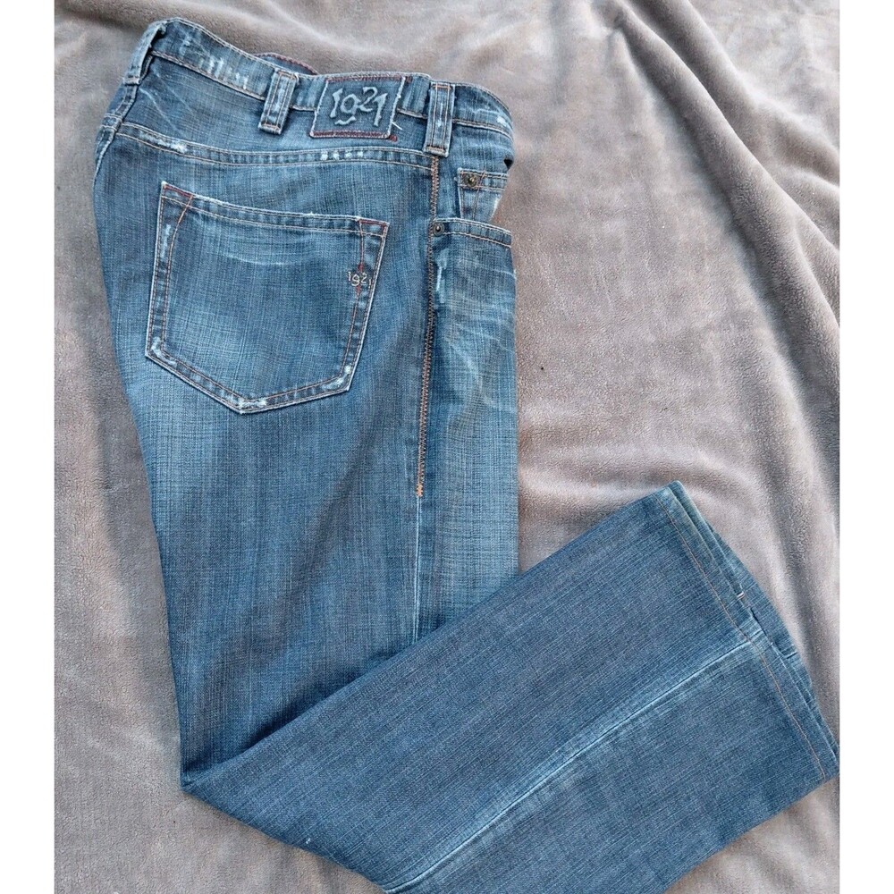 1921 Womens Bootcut Jeans Denim Blue Size 34x32 Five Pocket Southwestern Y2K